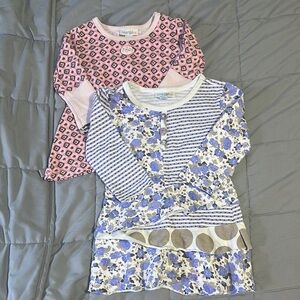 Girls' Pink and Blue Long Sleeve Dresses